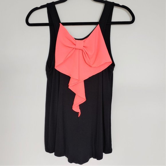 🎃 Daytrip Black Flowy Trapeze Tank bow on back S - Picture 4 of 5